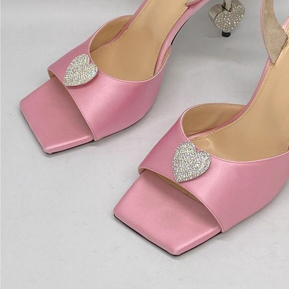 MACH & MACH Crystal Heart Slingback Heel Sandals size 39 - Picture 6 of 14